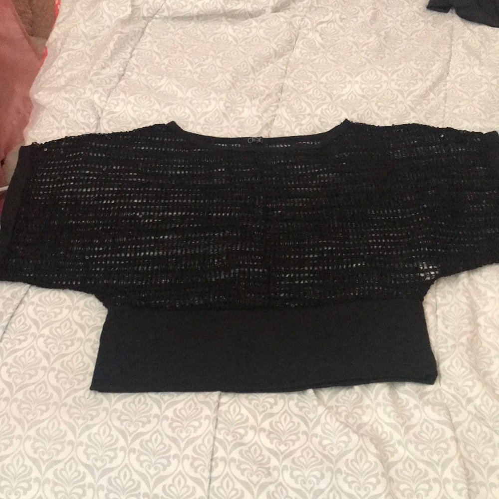 Black sequence top